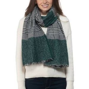 INC International Concepts Women's Plaid Colorblock Scarf Green NWT